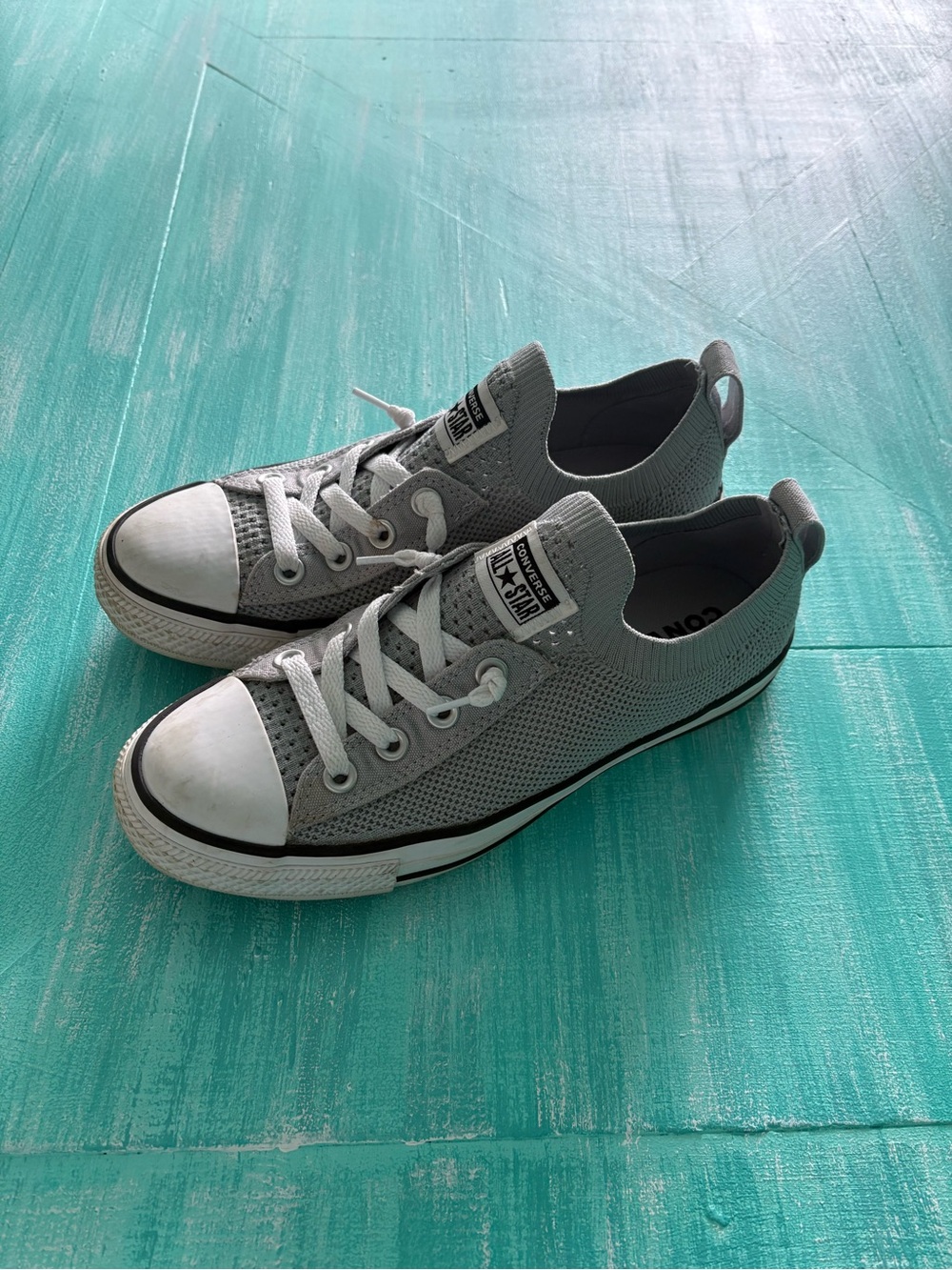 Converse grey slip on sneakers